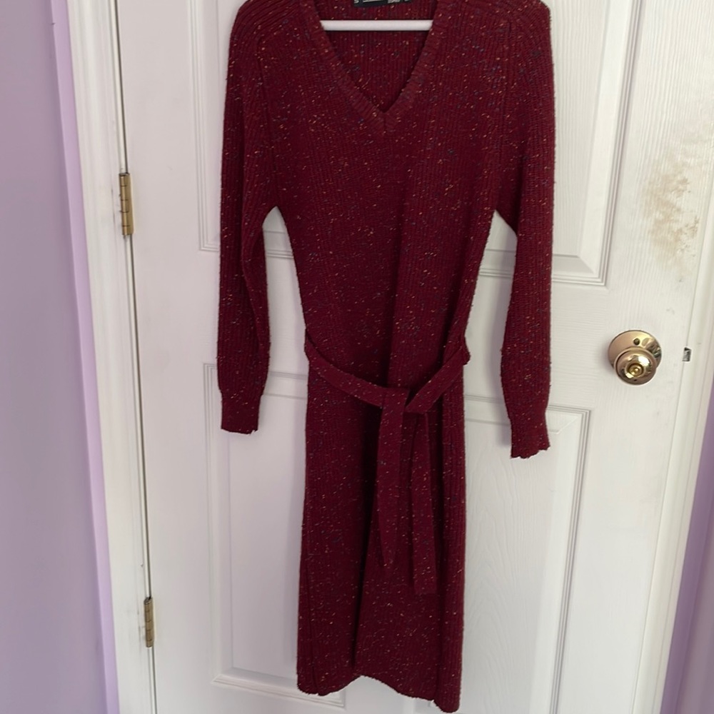 Vintage size s plain Jane esprit burgundy belted sweater dress